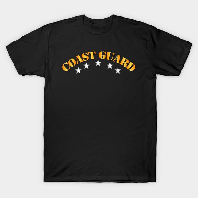 Coast Guard - Coast Guard w Silver Stars T-Shirt by twix123844